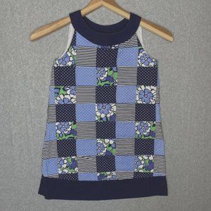 Gymboree Girls Navy Blue Patchwork Shift Dress Size 7